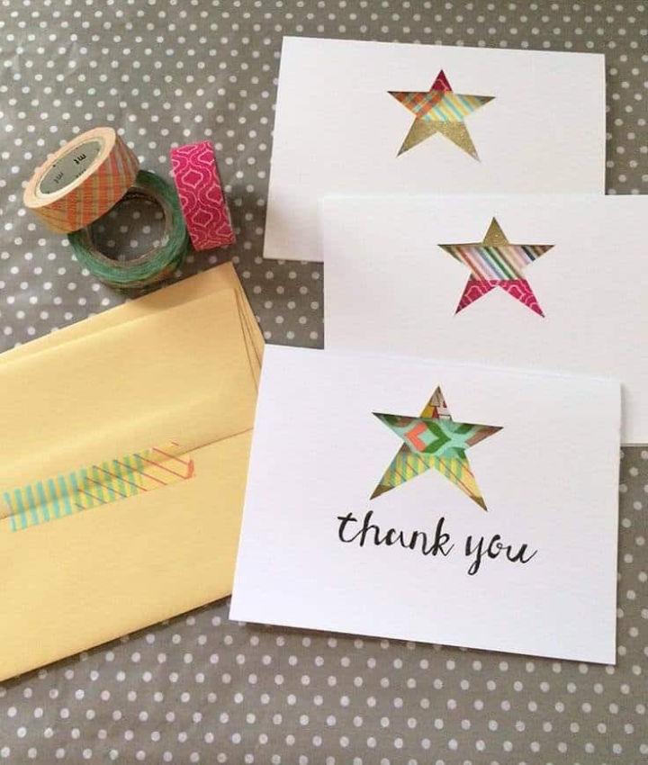 Unique Star Die-cut and Washi Tape Cards
