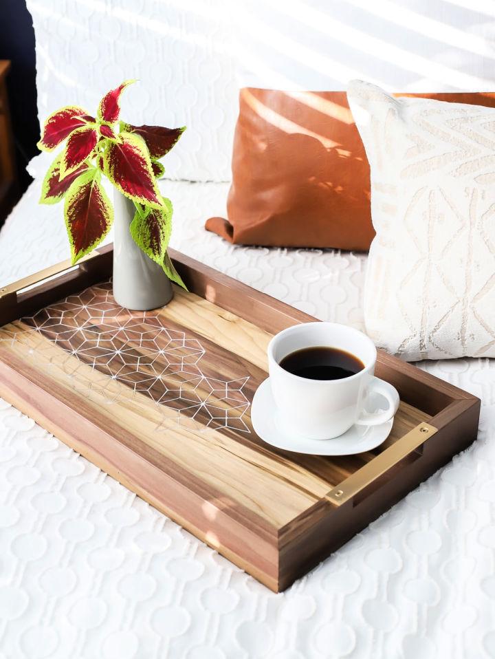 Wood and Epoxy Resin Inlay Coffee Tray