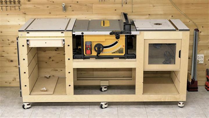 DIY Folding Outfeed Table for Table Saw