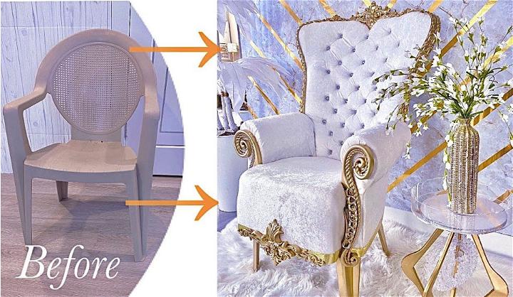 DIY Plastic Chair Into Throne Chair