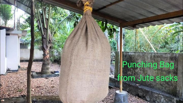 DIY Punching Bag from Jute Sacks