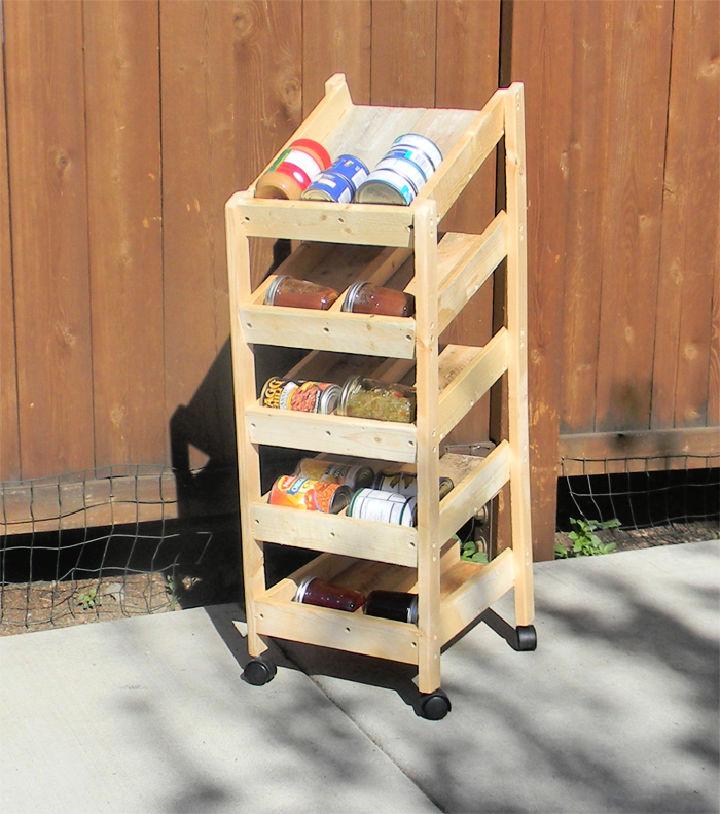 DIY Standing Rotating Can Rack