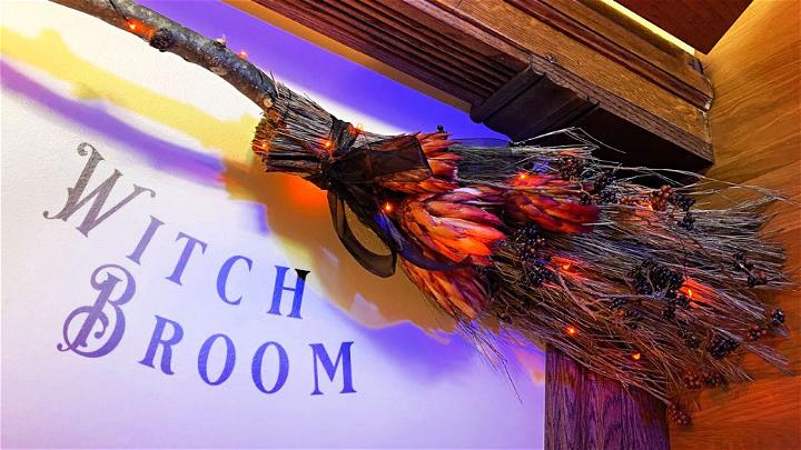 DIY Witch Broom Using Curved Branch
