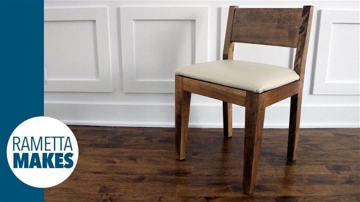 DIY Wood Dining Chair With Leather Seat