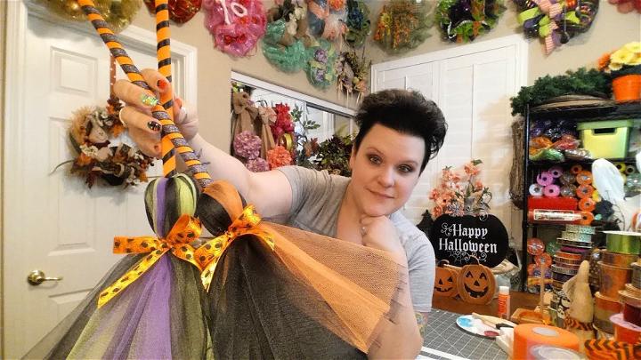 Halloween Decorative Witches Broom Using Scrape