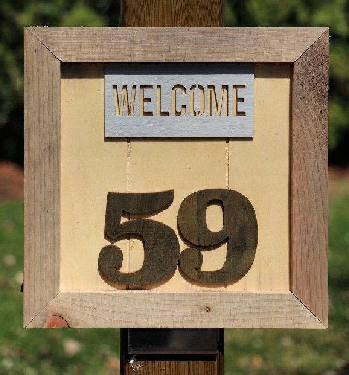 Handmade Farmhouse House Number Sign