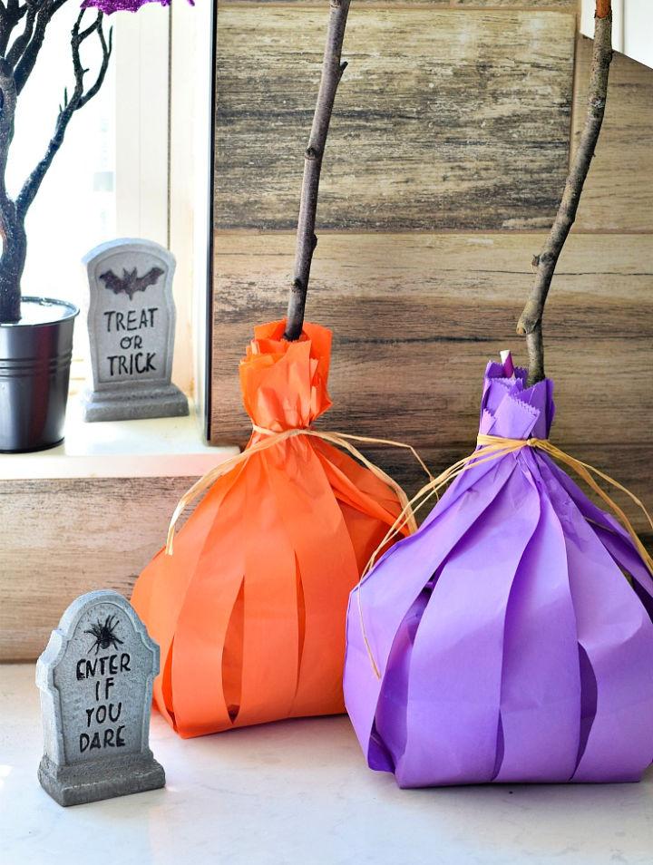 Handmade Paper Bag Witch Broom
