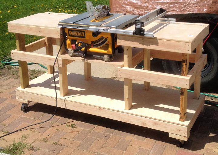 Handmade Table Saw Stand on Casters