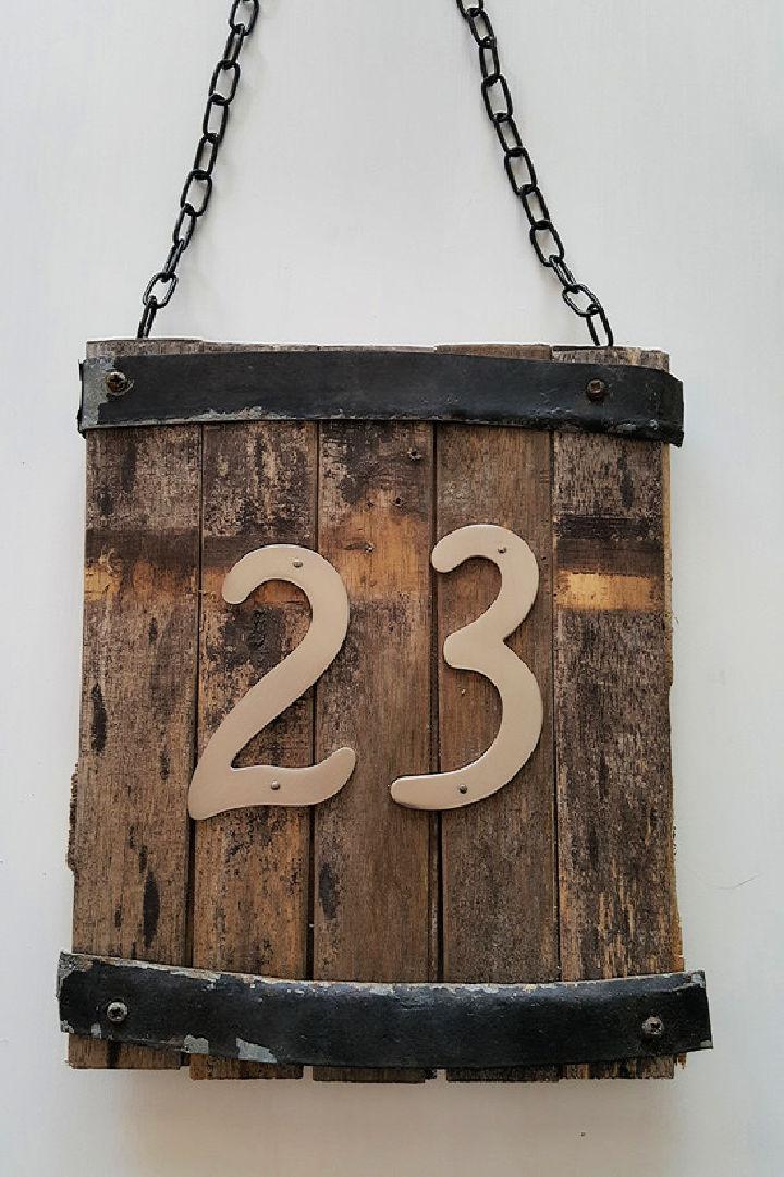 Homemade Rustic House Number Sign
