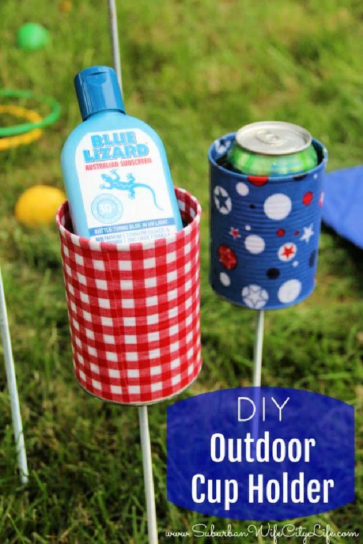 How to Make Outdoor Cup Holder Using Aluminum Cans