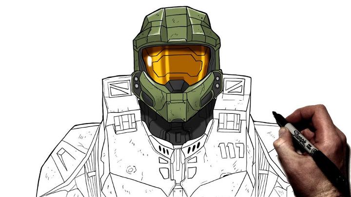 Master Chief Drawing from Halo Infinite