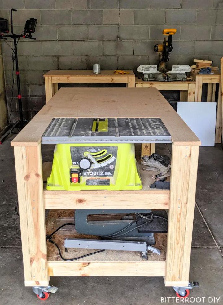 Mobile Workbench with Table Saw