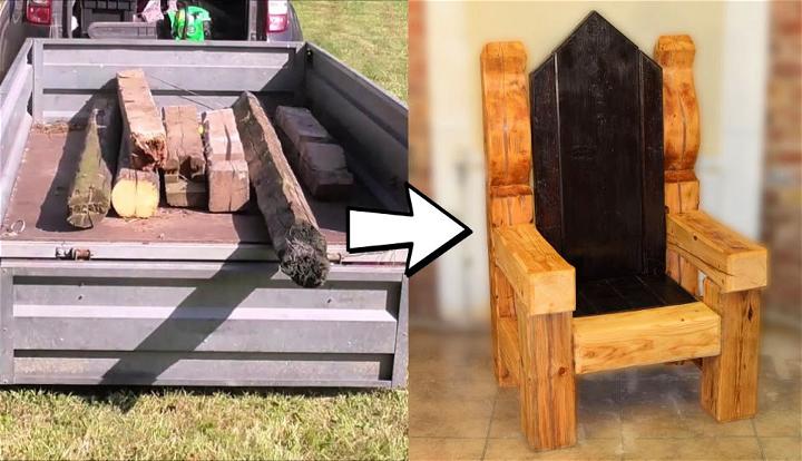 Rustic Throne Chair from Old Wood