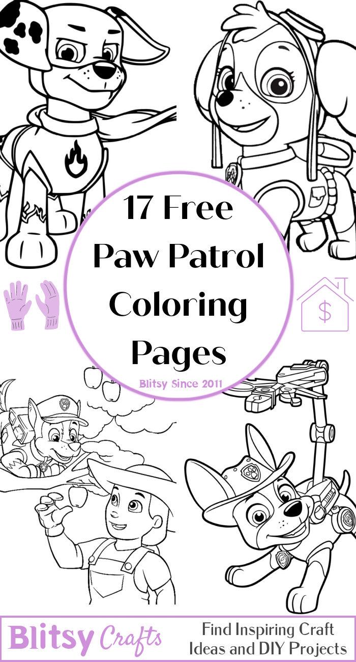 17 Easy and Free Paw Patrol Coloring Pages for Kids and Adults - Cute Paw Patrol Coloring Pictures and Sheets Printable
