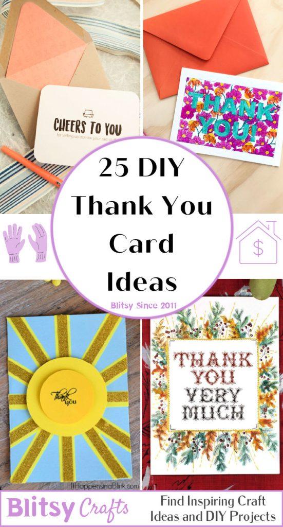 25 Homemade DIY Thank You Cards Ideas - Blitsy