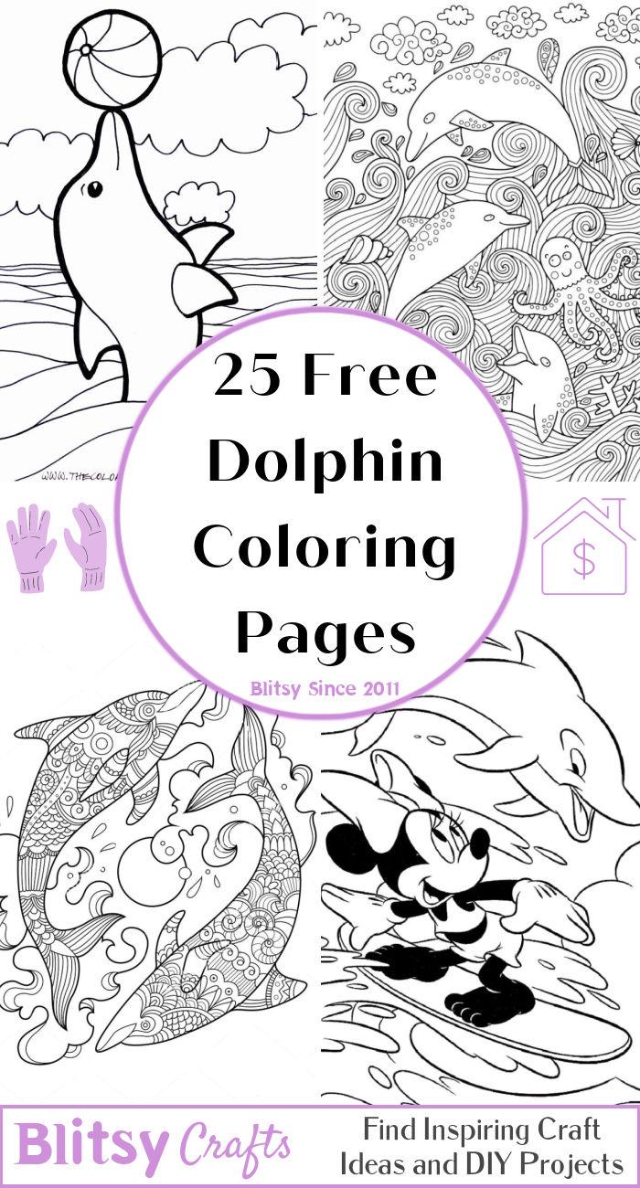 25 Free Dolphin Coloring Pages for Kids and Adults