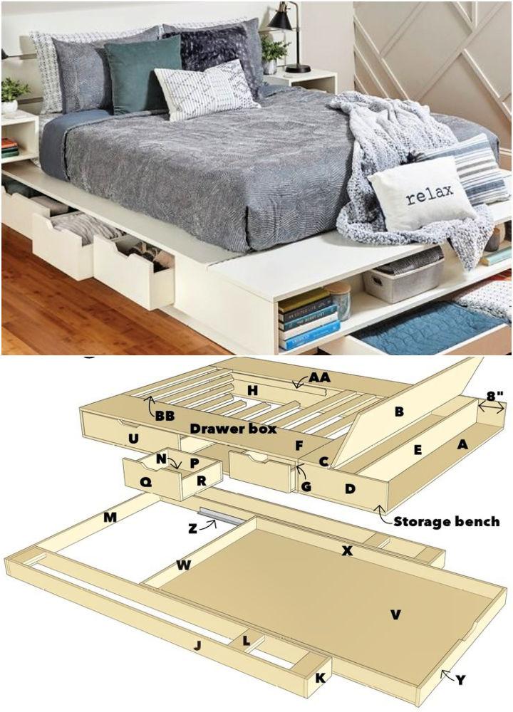 DIY Bookshelf Bed Frame