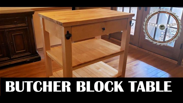 DIY Butcher Block Table for Small Kitchen