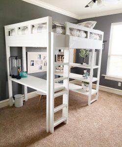 DIY Loft Beds with Desk Plans - Blitsy