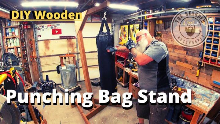 Homemade Wooden Punching Bag Stand