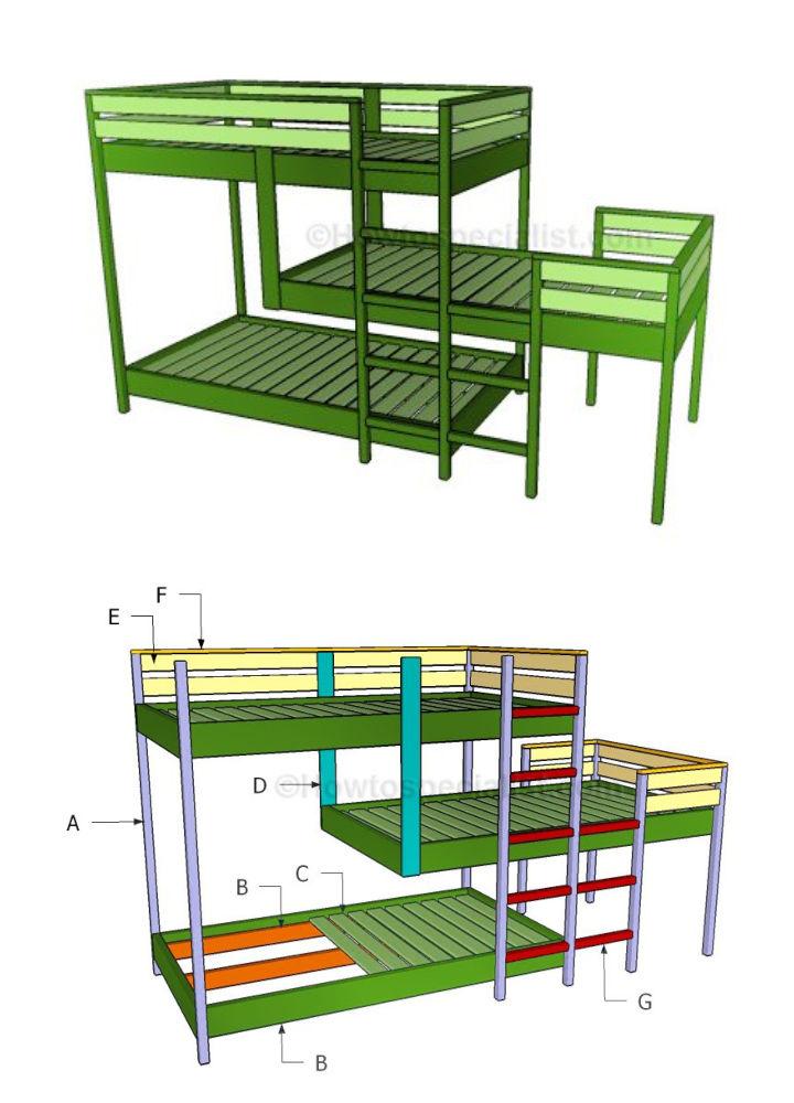 Space Saving Triple Bunk Bed on Budget