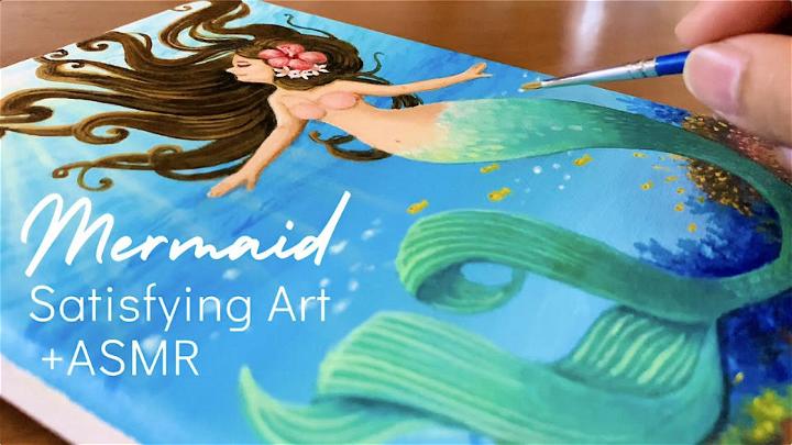 Mermaid Underwater Acrylic Painting