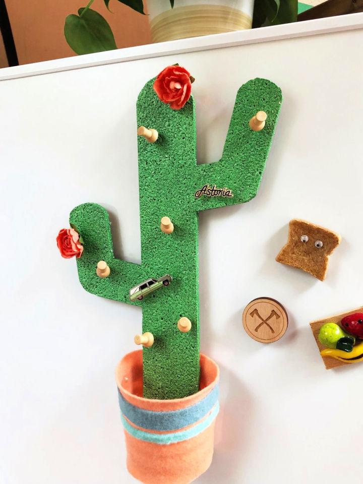 Upcycled Corkboard Cactus Magnets