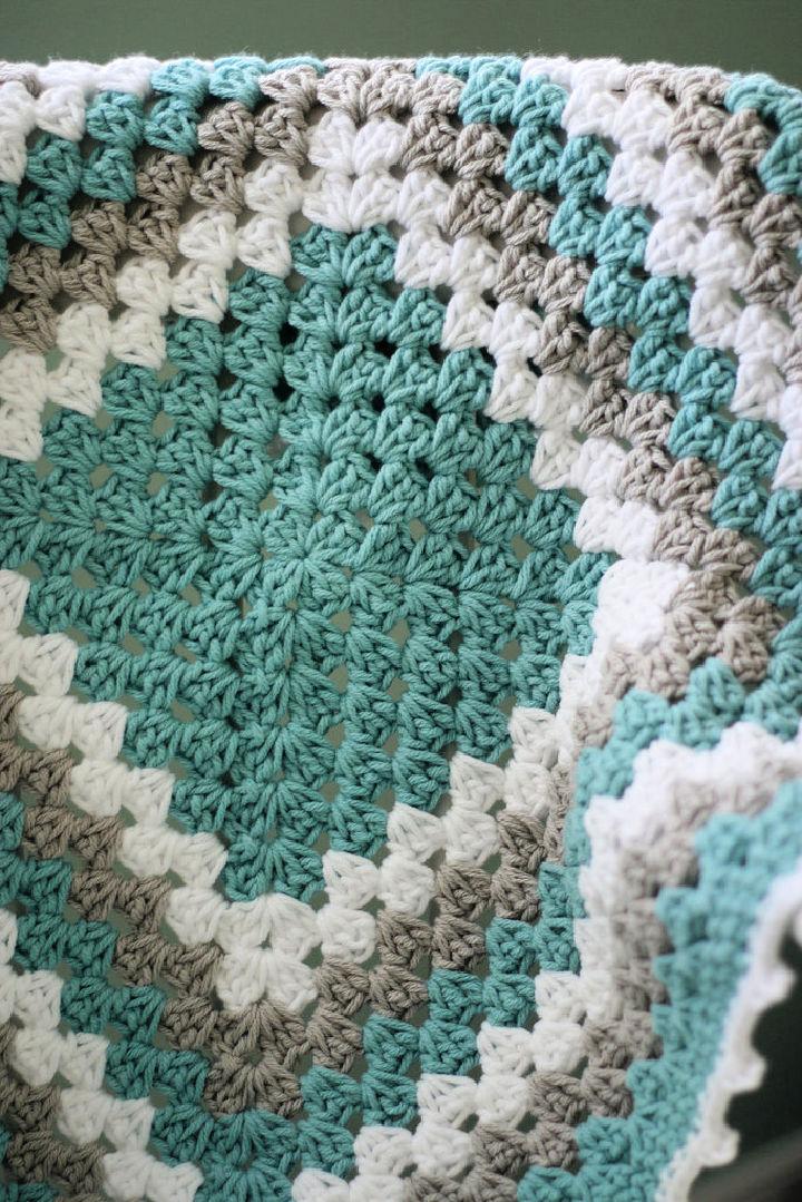 Basic Crochet Granny Square Blanket Pattern With Written Instructions 