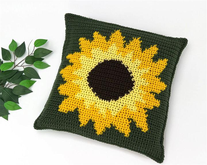 Beautiful Crochet Sunflower Pillow Pattern