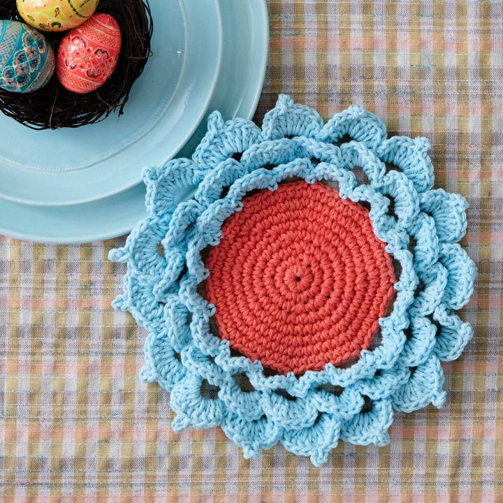 Beautiful Crochet Spring Flower Coaster Pattern