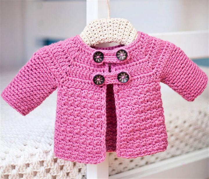 Free Crochet Buttoned Baby Jacket Pattern