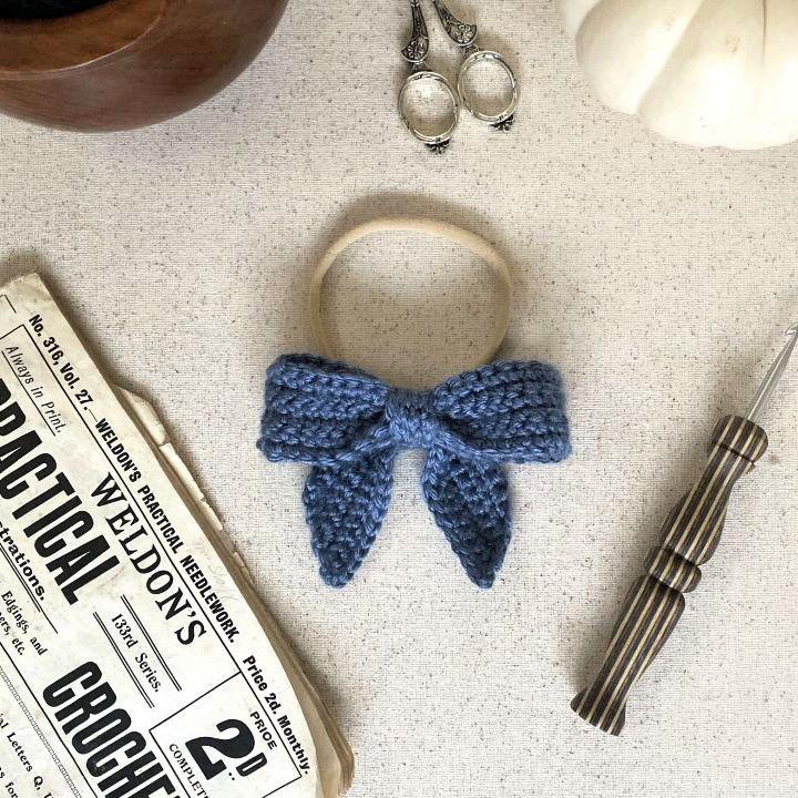 Classic Crochet Sailor Hair Bow