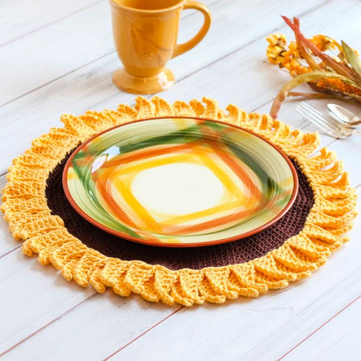 Cool Sunflower Crochet Placemat Pattern