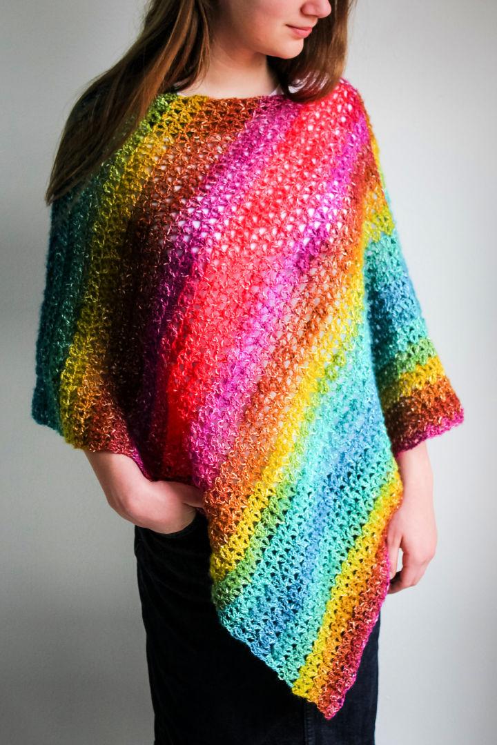 How to Crochet Asymmetrical Poncho - Free Pattern