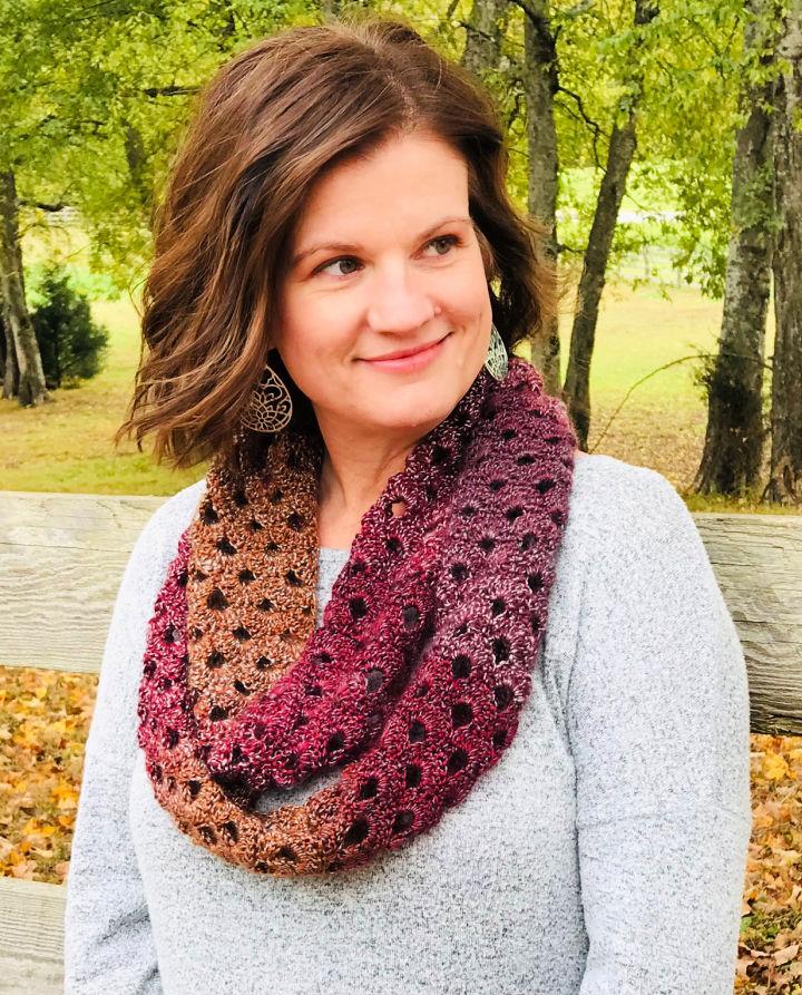 Crochet Autumn Fade Infinity Scarf Pattern