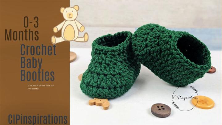 Free Crochet Baby Booties Pattern - 0-3 Months