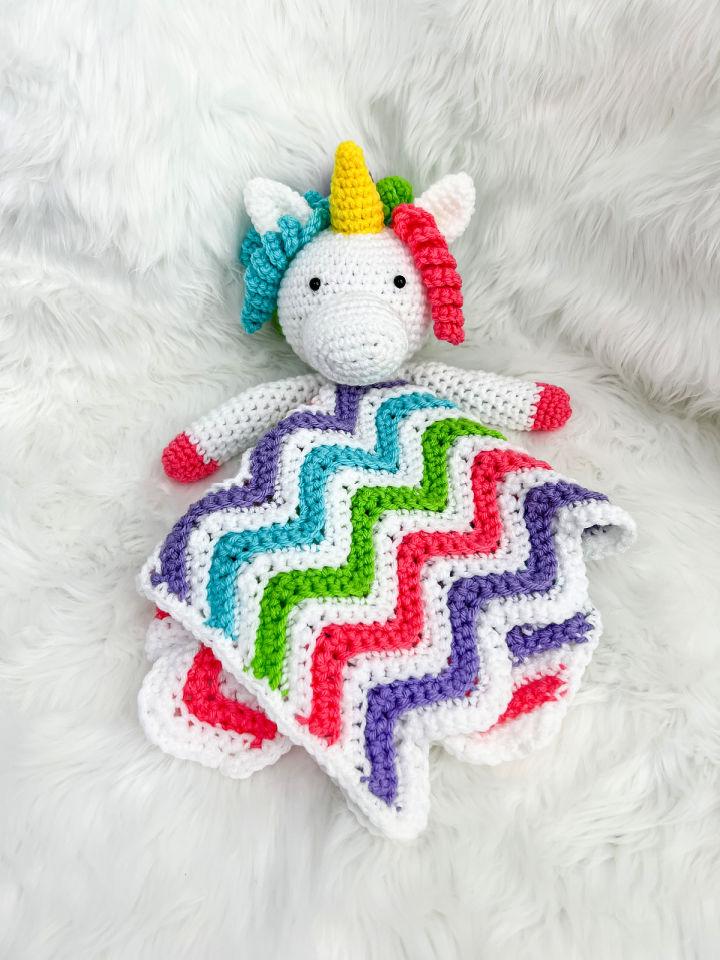 Free Crochet Unicorn Baby Lovey Pattern
