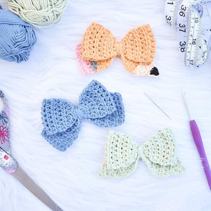Crochet Back to School Bows Pattern