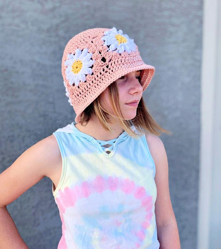 Crochet Blossom Bucket Hat Written Pattern