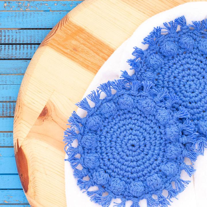 Modern Crochet Bobble Coasters Pattern