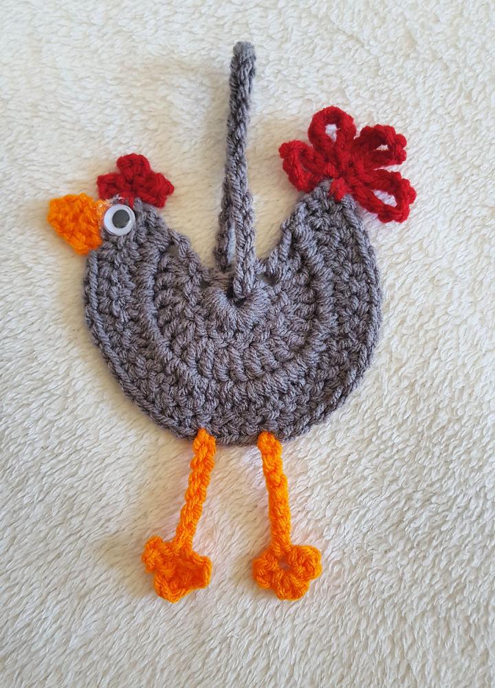 Quick and Easy Crochet Chicken Ornament Pattern