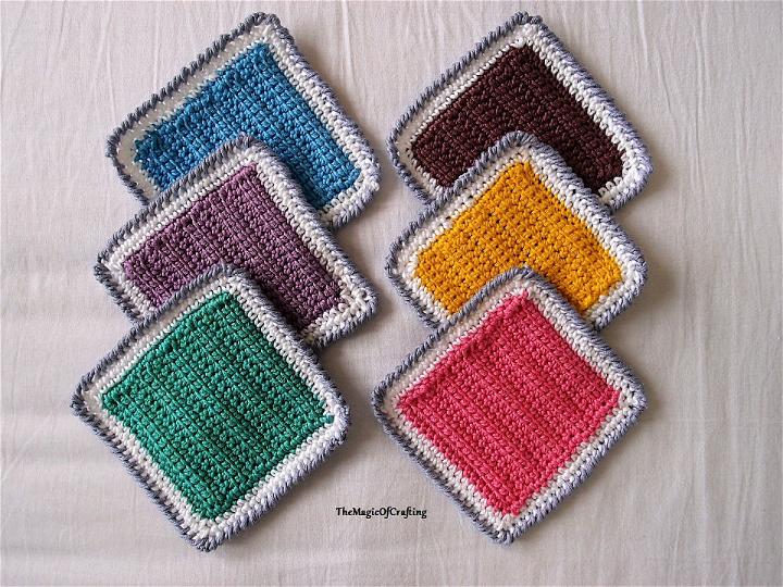 Colorful Crochet Coasters Pattern