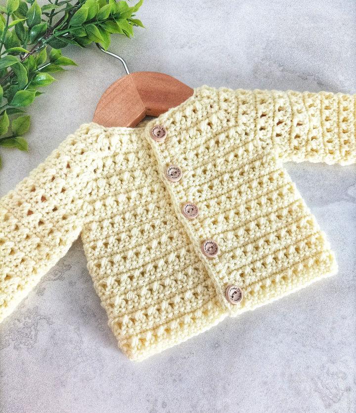 Crochet Criss Cross Baby Sweater Pattern - 0-3 Months