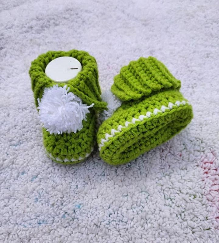 Crochet Cuffed Baby Booties Pattern to Print