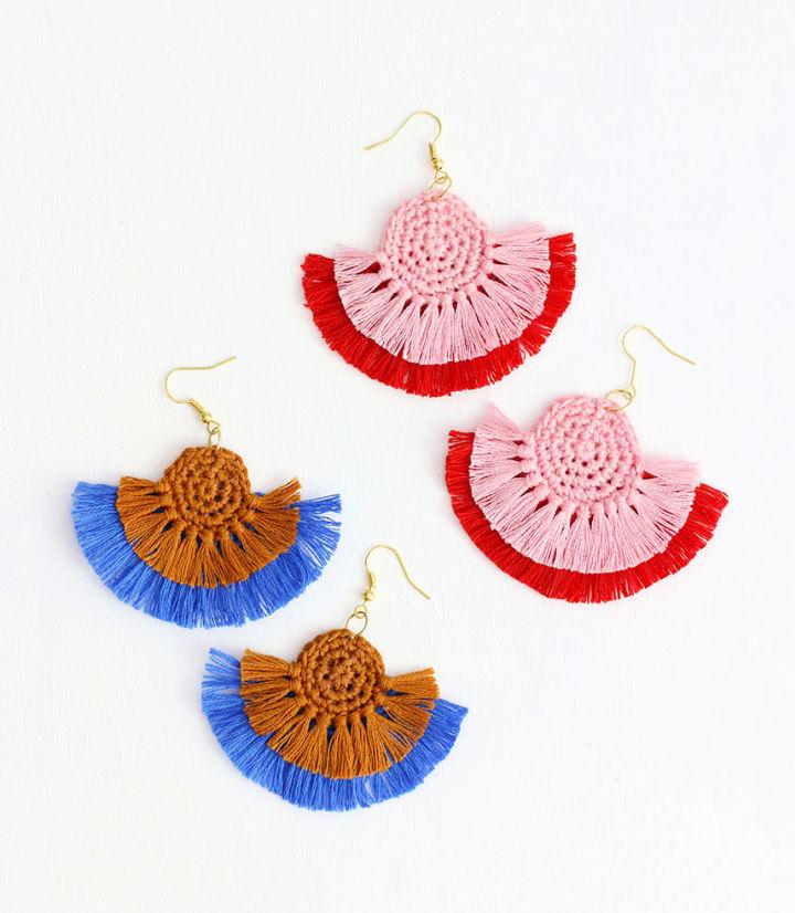 Unique Free Crochet Fringe Statement Earrings Pattern