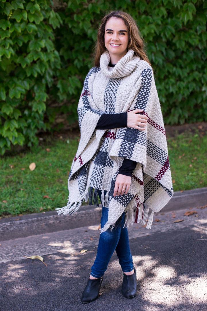 Gorgeous Crochet Glencoe Tartan Poncho Pattern