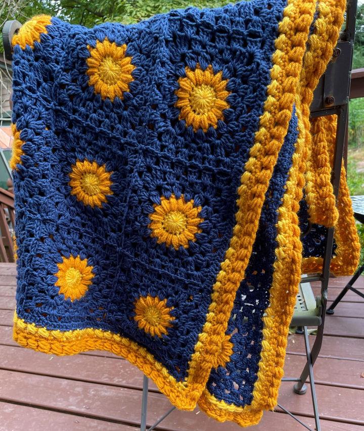 Cool Crochet Granny Square Little Suns Baby Blanket Pattern