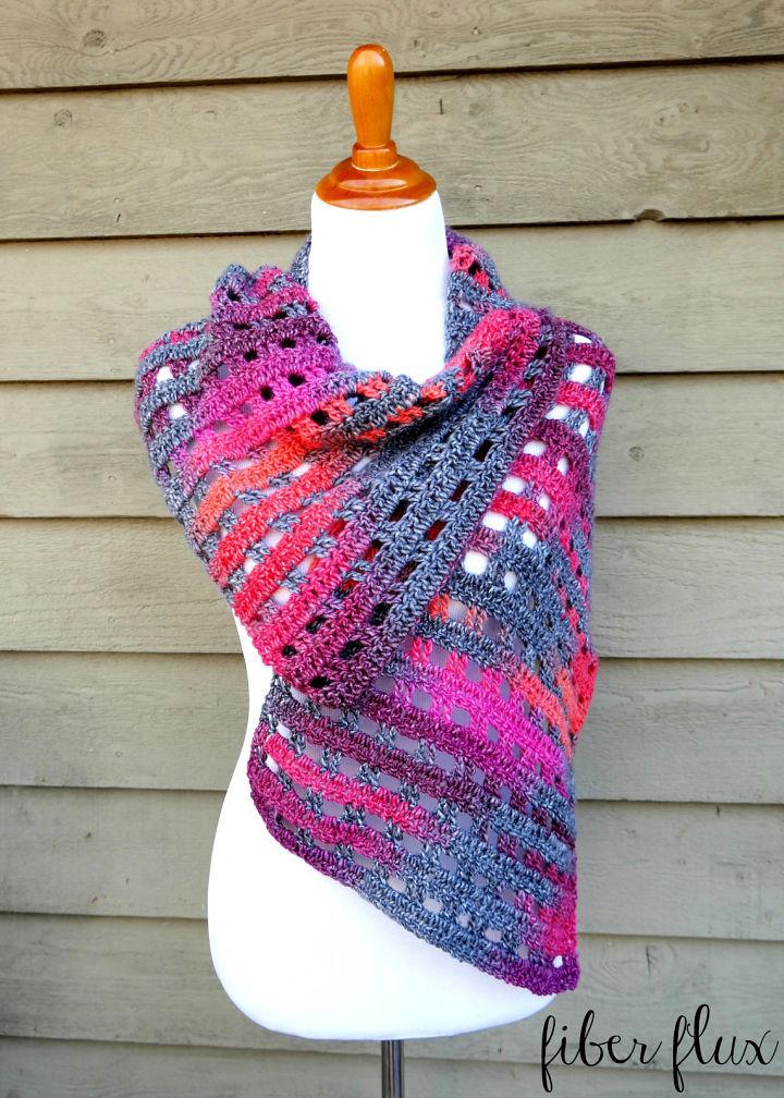 Crochet Heathered Eyelets Wrap Pattern