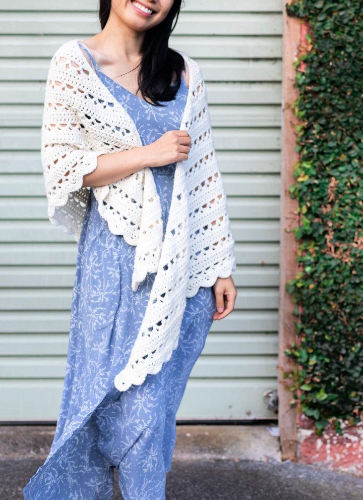 How to Crochet Lace Shawl Wrap - Free Pattern