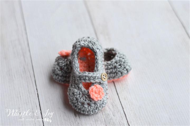 Cool Crochet Little Dot Mary Janes Baby Booties